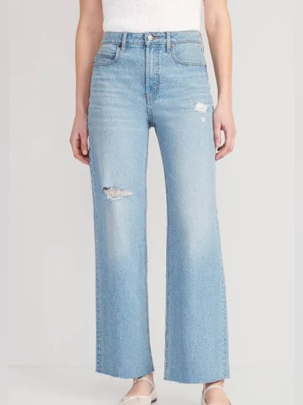 Old Navy Light Blue Extra High-Rise Sky-Hi Wide Leg Jeans